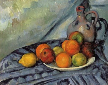  Obst Galerie - Obst und Krug auf einem Tisch Paul Cezanne Stillleben Impressionismus